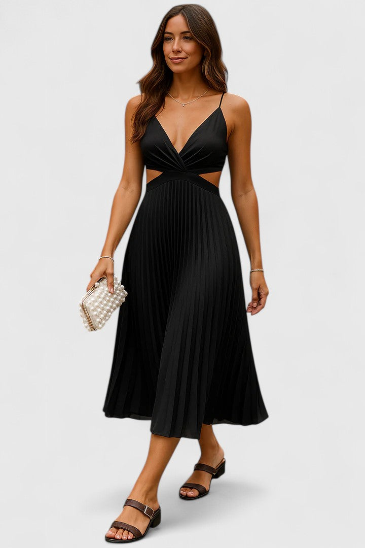 Women's Wedding Guest Dress | Sleeveless Pleated