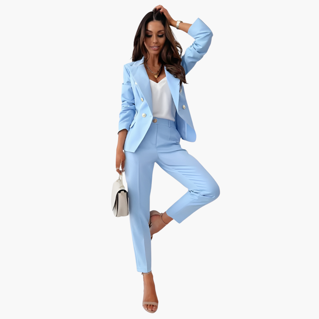Bavane | Women's Suit Set with Blazer and Straight Pants