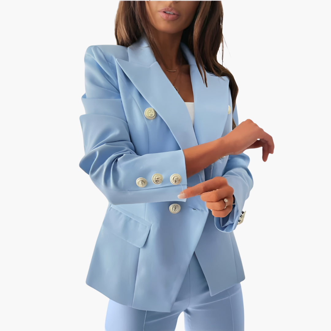 Women's Suit Set with Blazer and Straight Pants