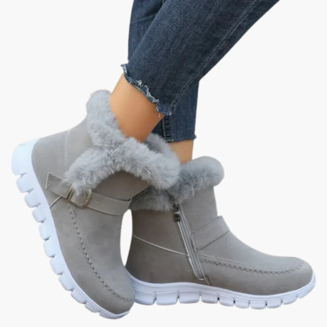 Bavane | Women's Ankle Boots with Plush Lining and Zipper