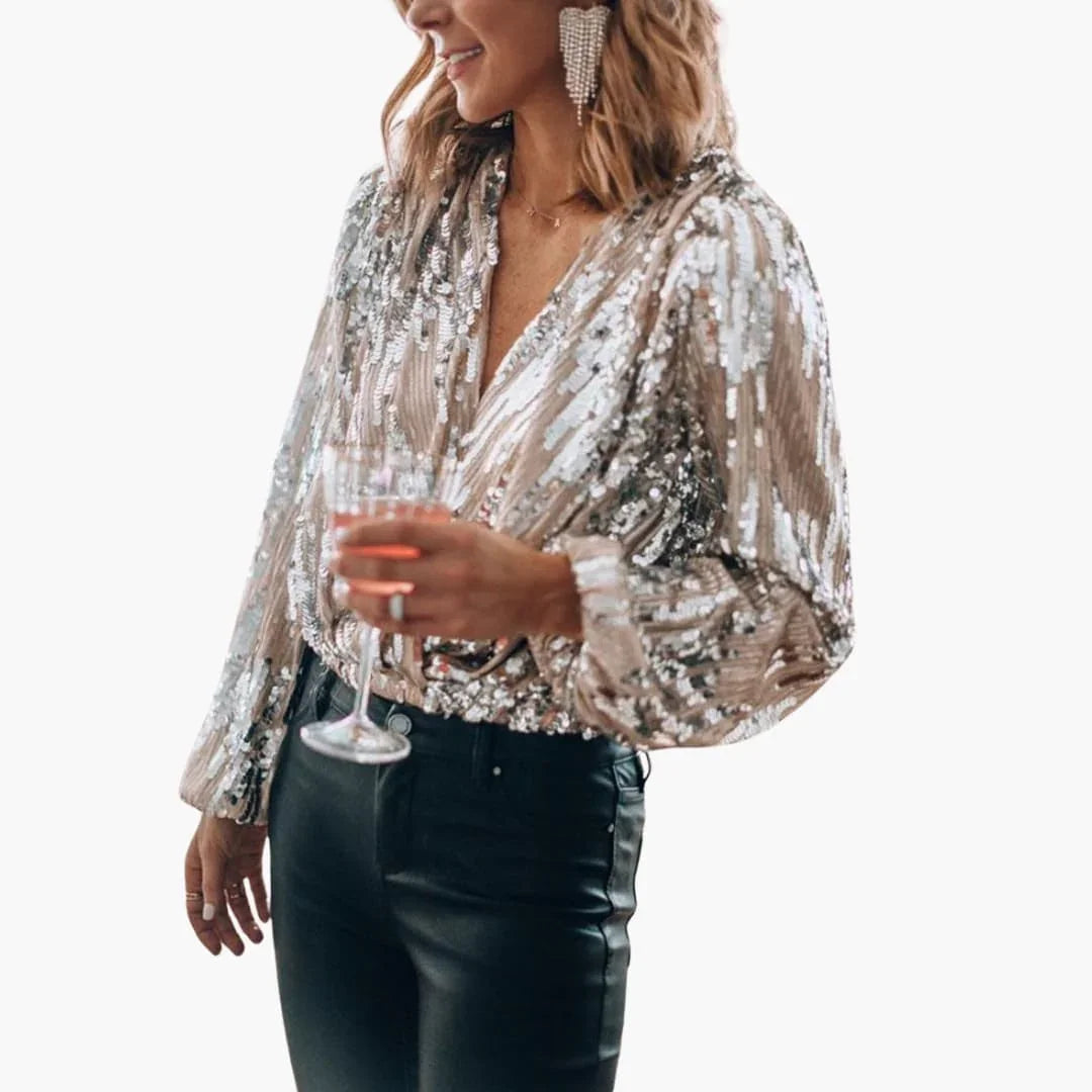 Women's Blouse with V-Neck