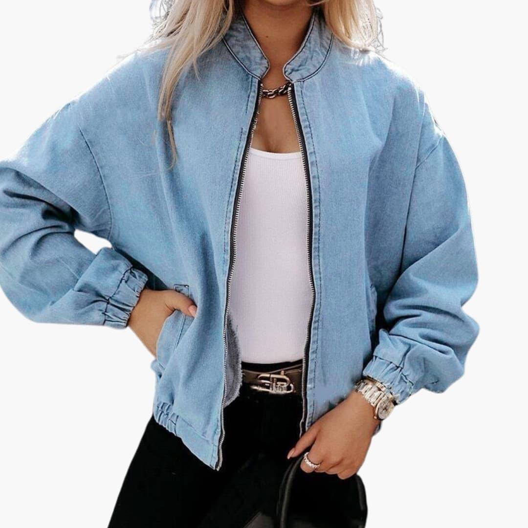 Bavane | Women's Bomber Jacket with Zipper and Pockets