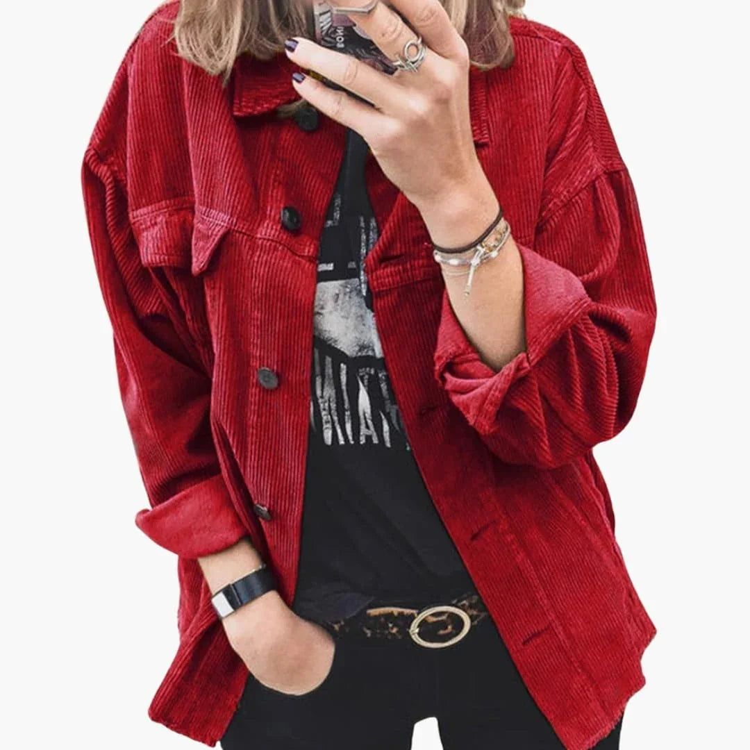 Women's Cord Jacket with Patch Pockets