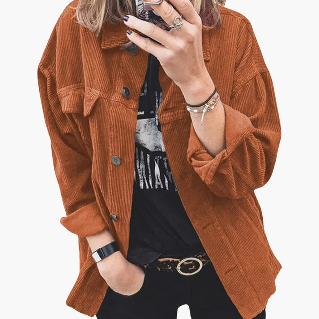 Women's Cord Jacket with Patch Pockets