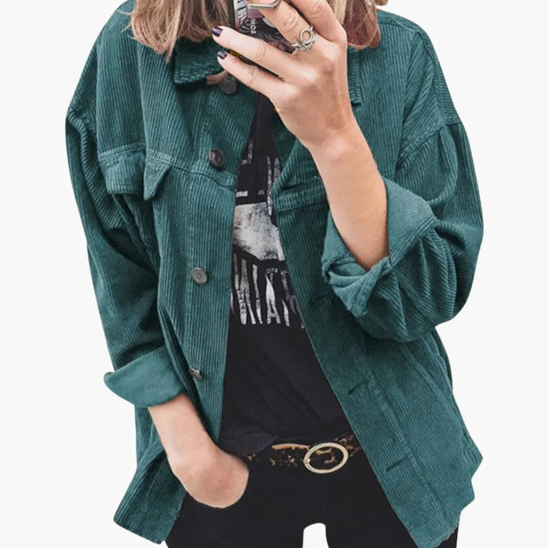 Women's Cord Jacket with Patch Pockets
