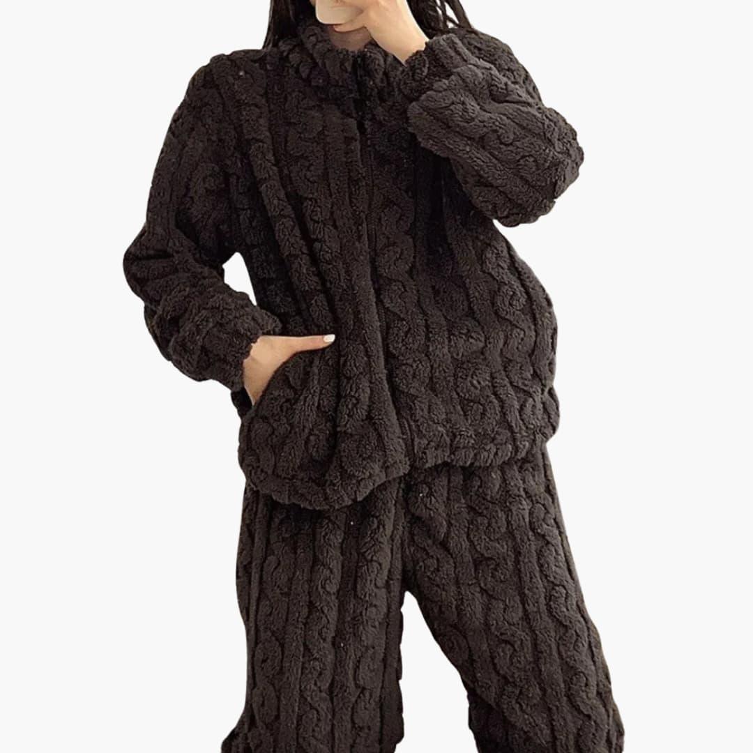 Women's Fleece Set with Zipper Jacket