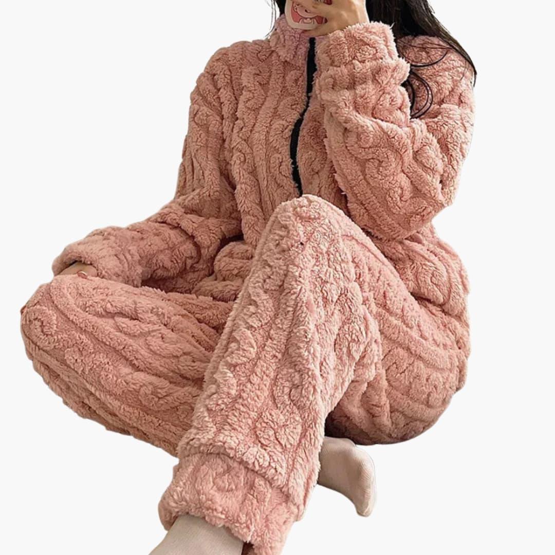 Bavane | Women's Fleece Set with Zipper Jacket
