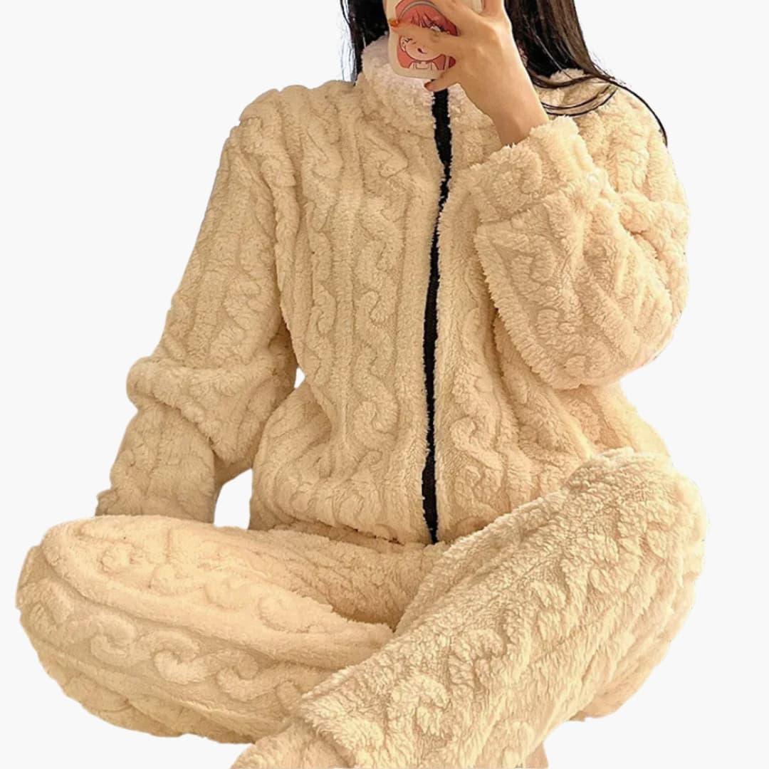 Women's Fleece Set with Zipper Jacket