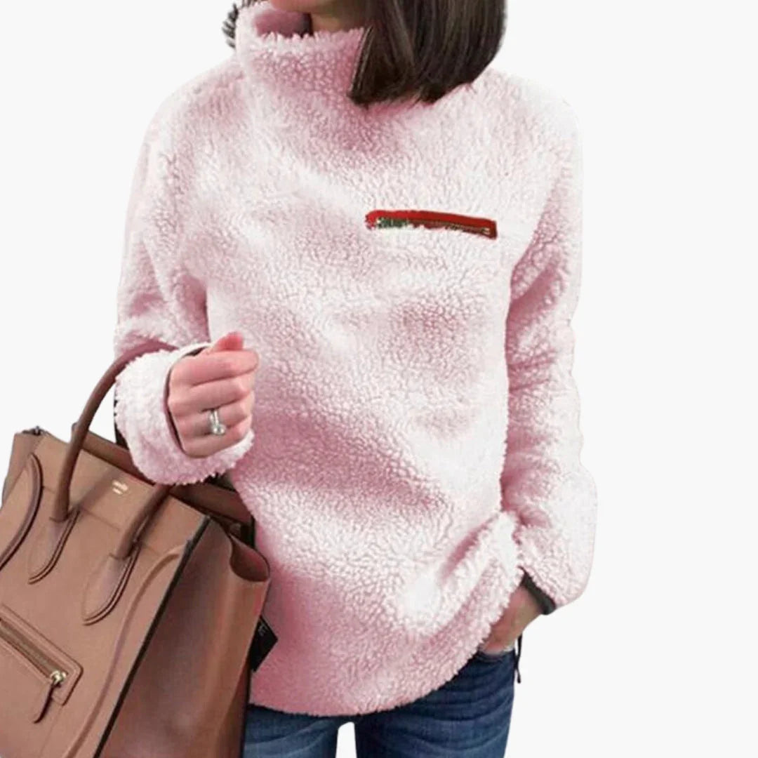 Bavane | Women's Fleece Pullover with High Collar