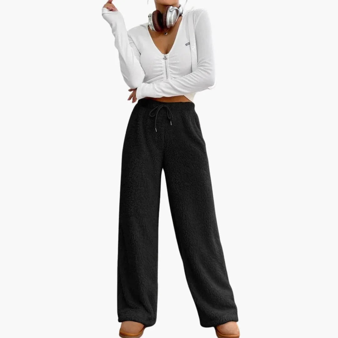 Women's Casual Pants with Drawstring and Wide Leg