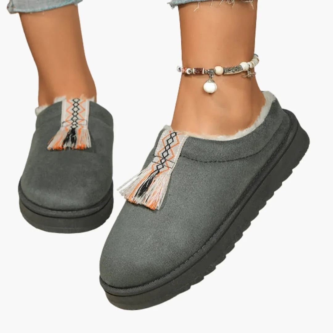 Bavane | Women's Slippers with Zipper and Fleece Lining