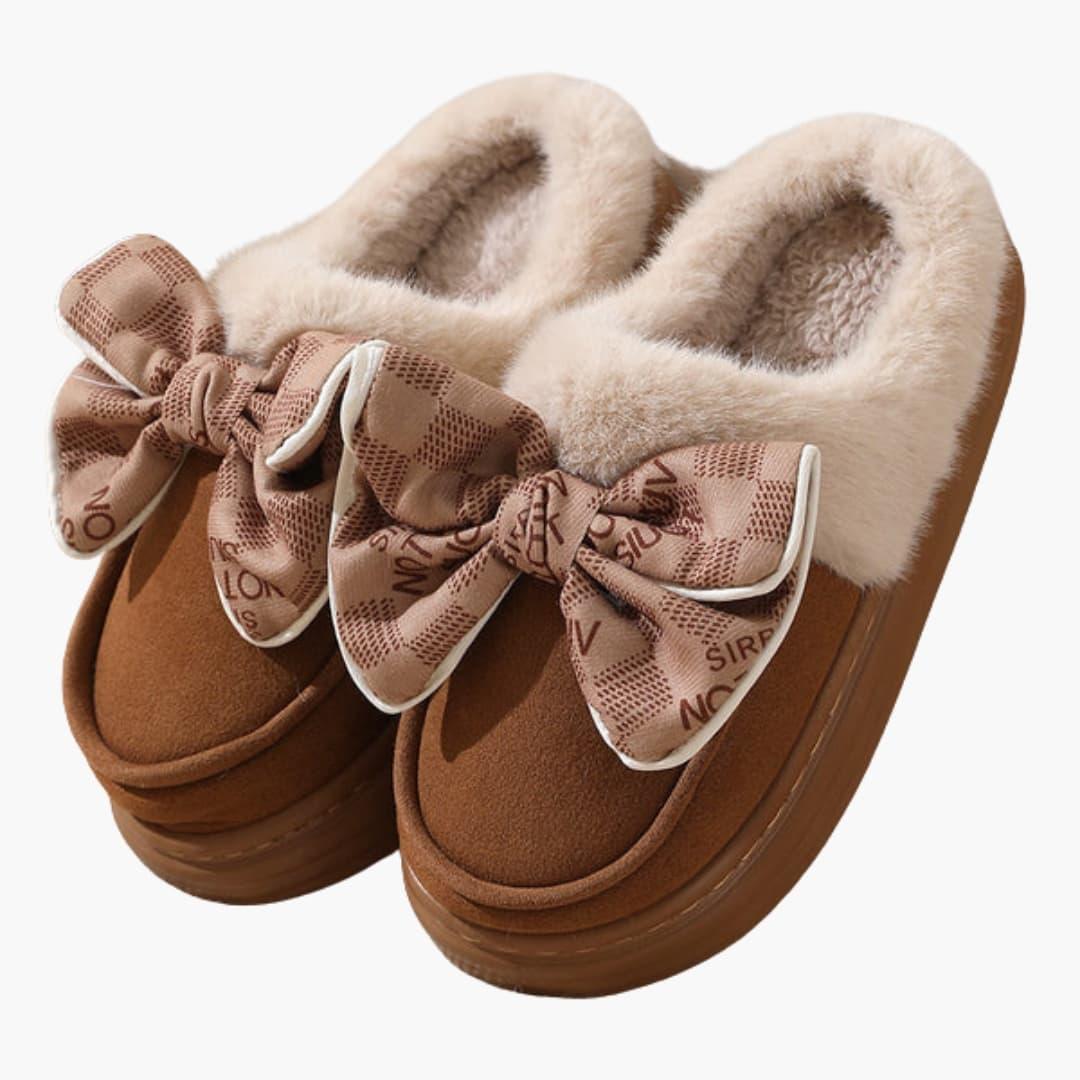 Bavane | Women's House Slippers with Bow Detail and Plush Lining