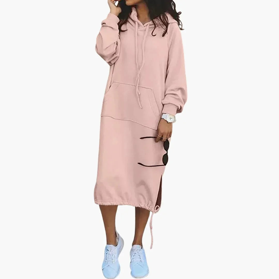 Bavane | Women's Hoodie Dress with Drawstring Hem and Kangaroo Pocket