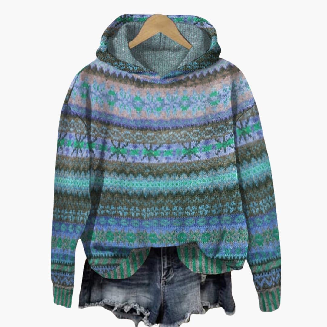 Women's Pullover-Style Hoodie with Patterned Surface