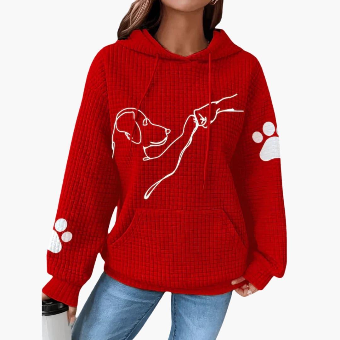 Women's Hoodie with Dog Motif