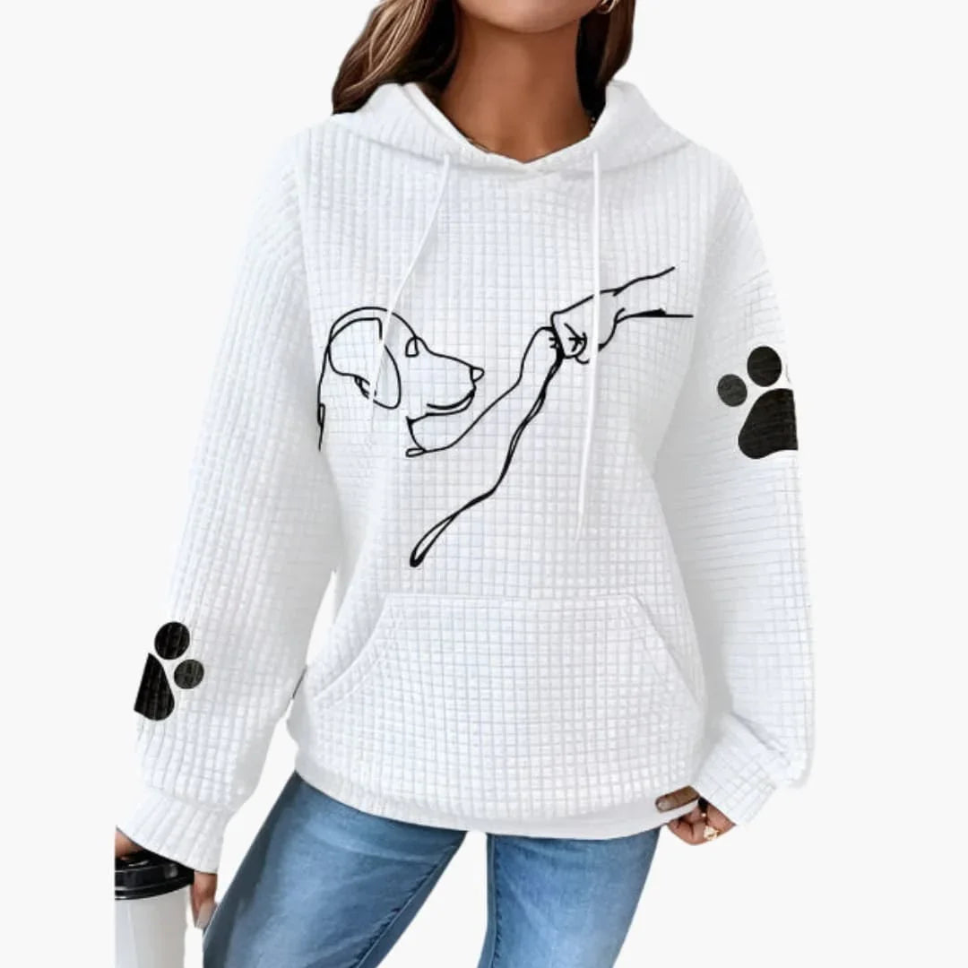 Women's Hoodie with Dog Motif
