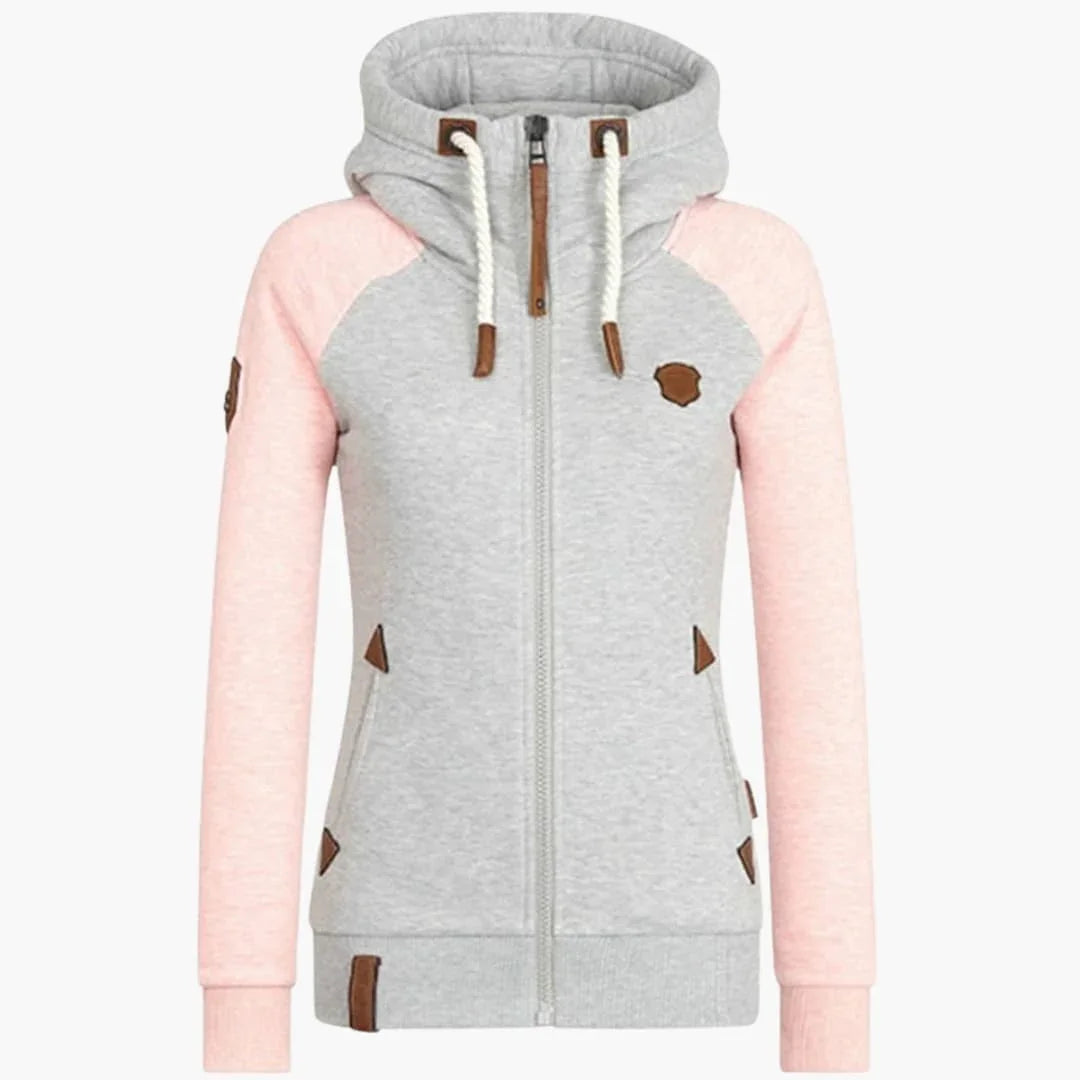 Women's Zip Hoodie with Drawstring Hood