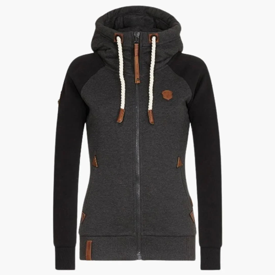 Women's Zip Hoodie with Drawstring Hood