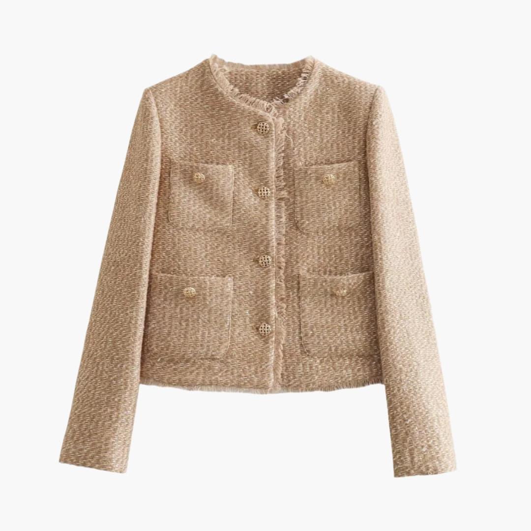 Women's Tweed Style Jacket with Pockets