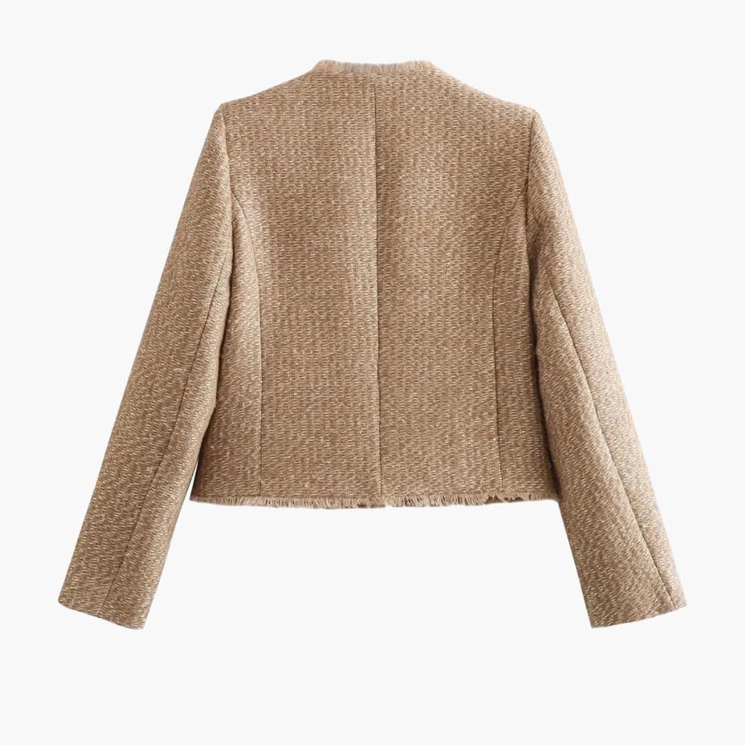 Women's Tweed Style Jacket with Pockets