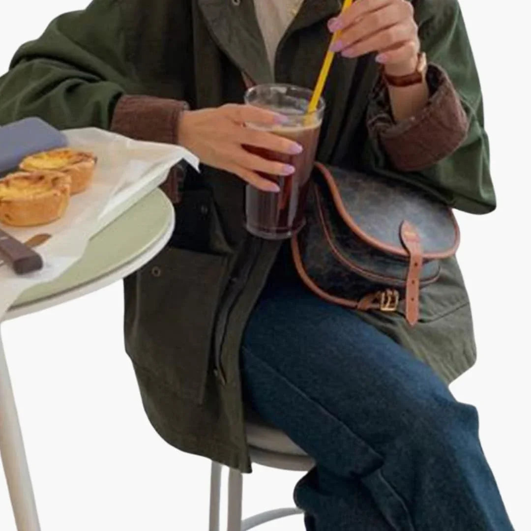 Women's Jacket with Front Zipper and Side Pockets