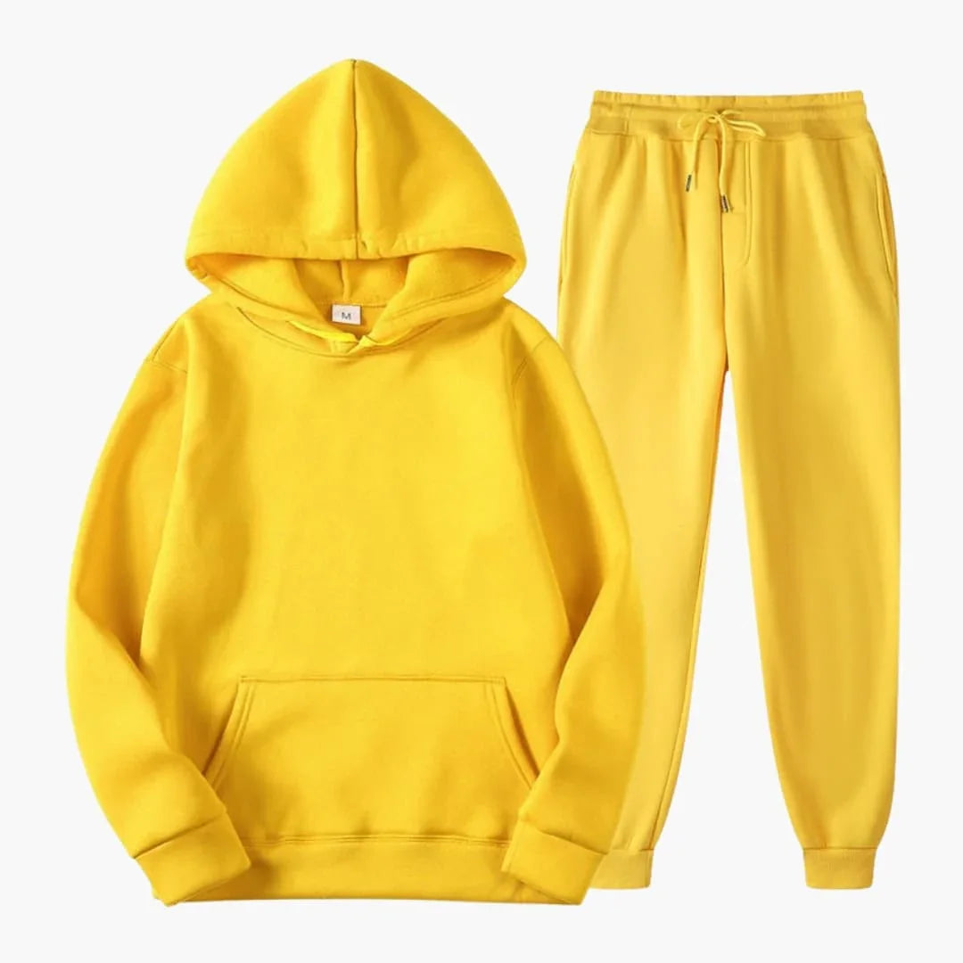 Women's Jogging Set with Round Neck and Ribbed Cuffs