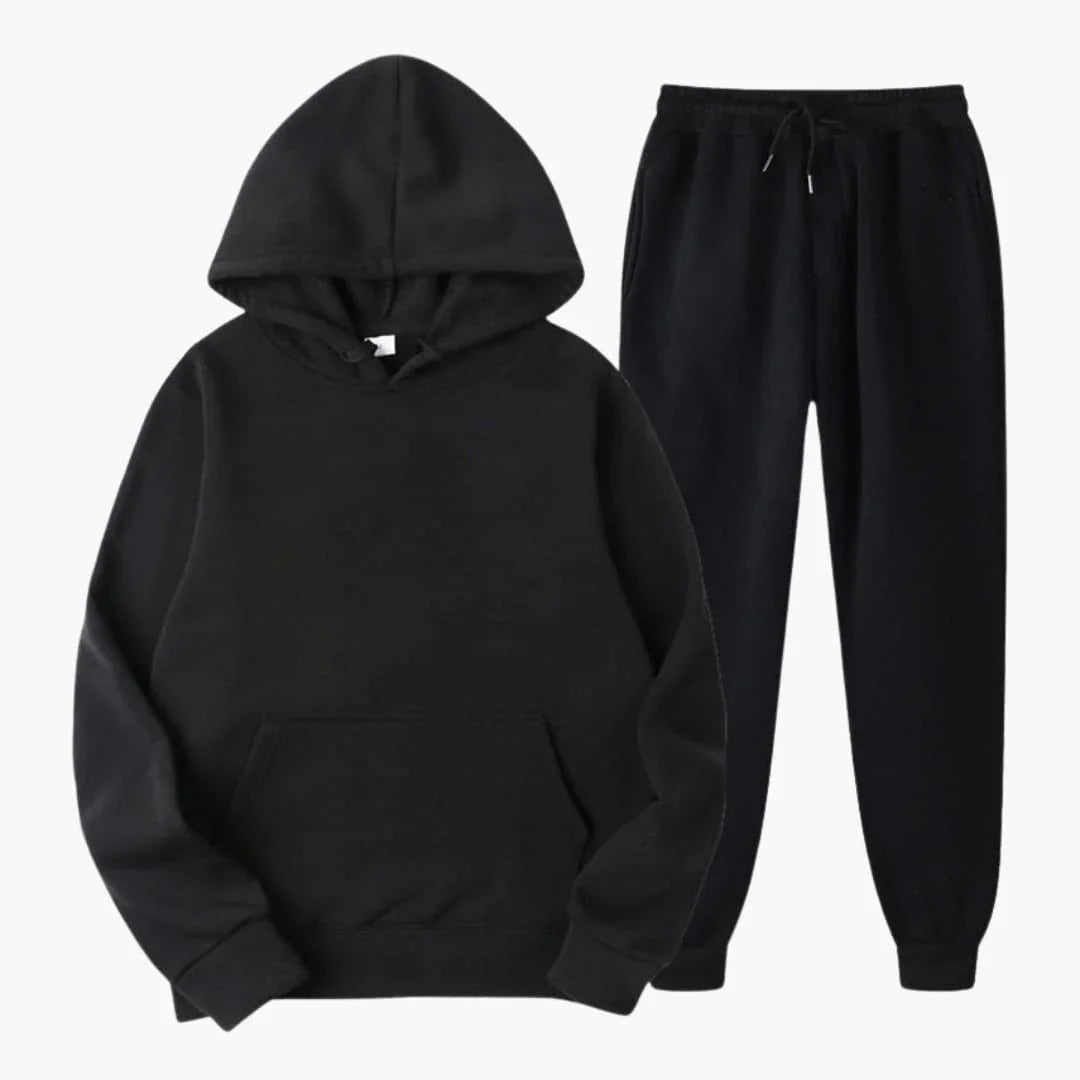 Women's Jogging Set with Round Neck and Ribbed Cuffs