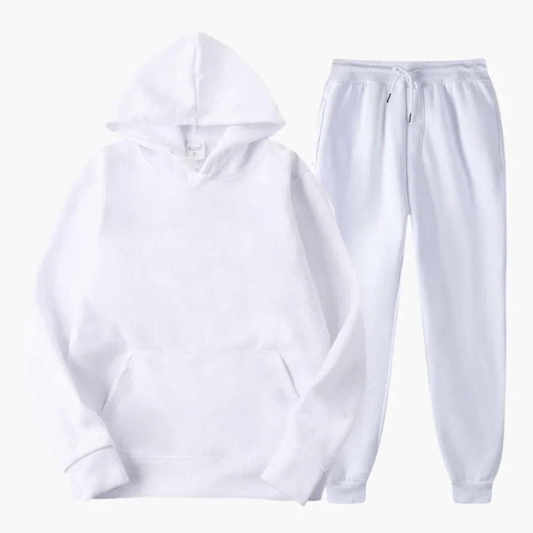 Women's Jogging Set with Round Neck and Ribbed Cuffs