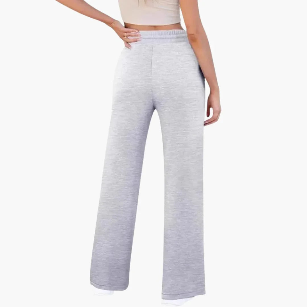 Women's Jogging Pants with Drawstring Waist and Wide Legs