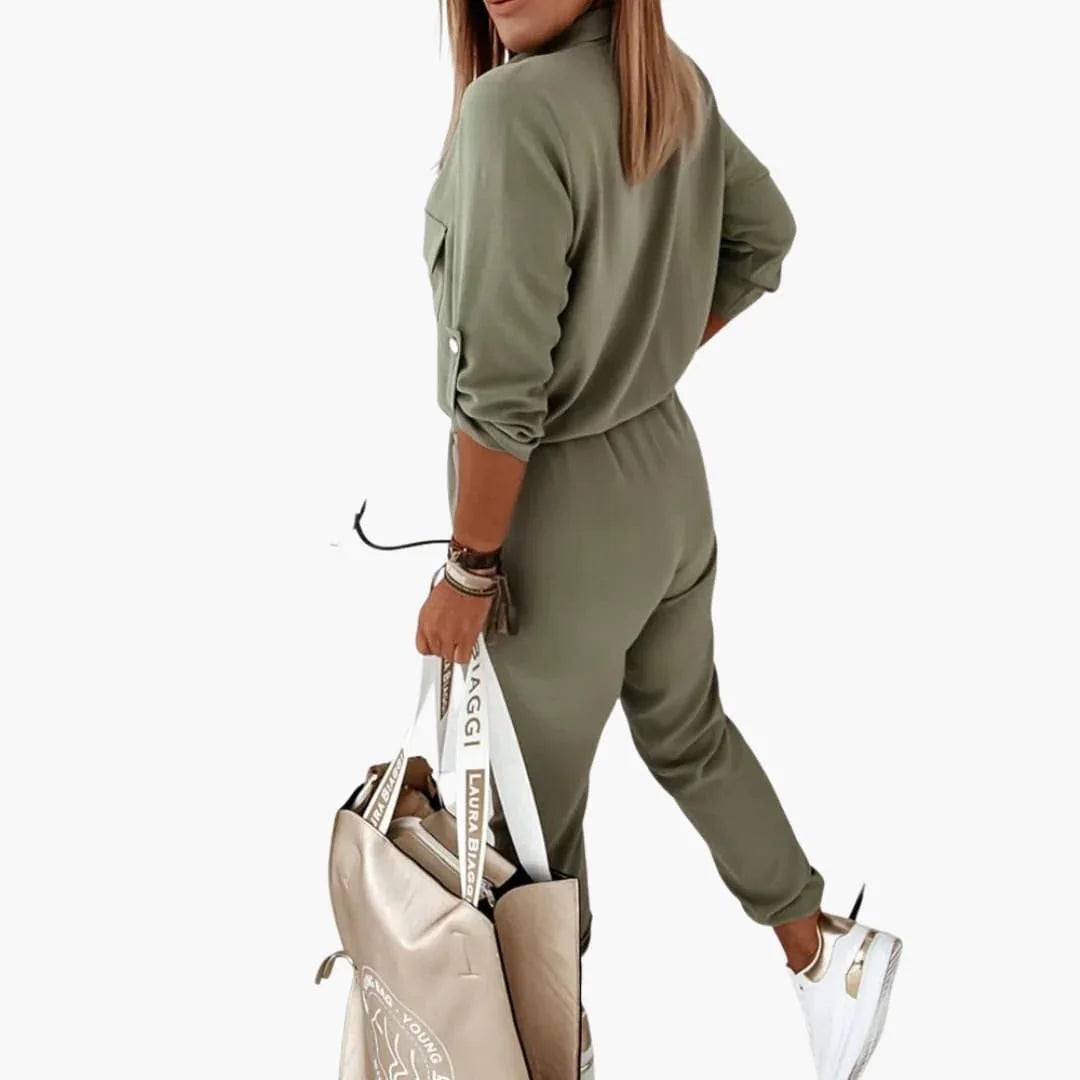 Women's Jumpsuit with Button Placket
