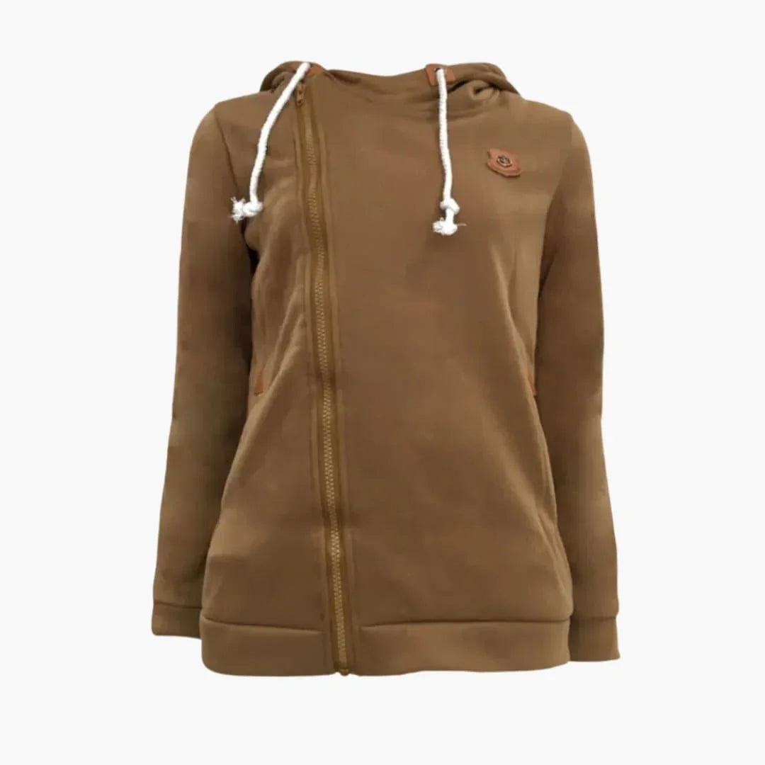 Women's Zip-Up Hoodie with Drawstring Hood
