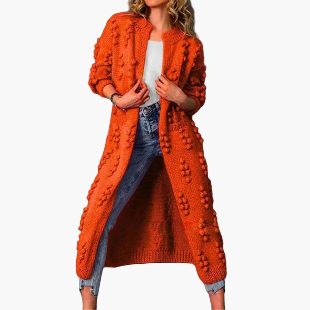 Women's Long Cardigan with Open Design