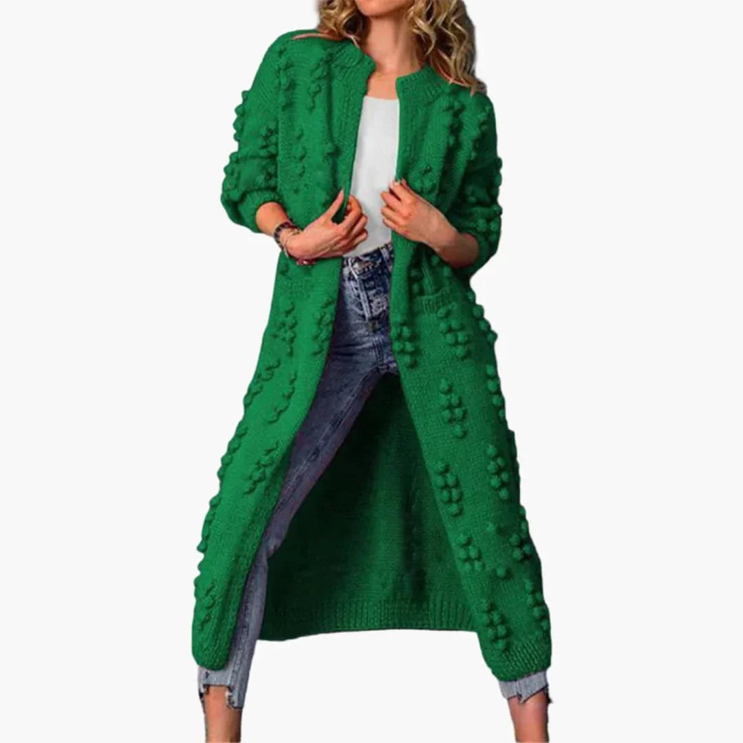Women's Long Cardigan with Open Design