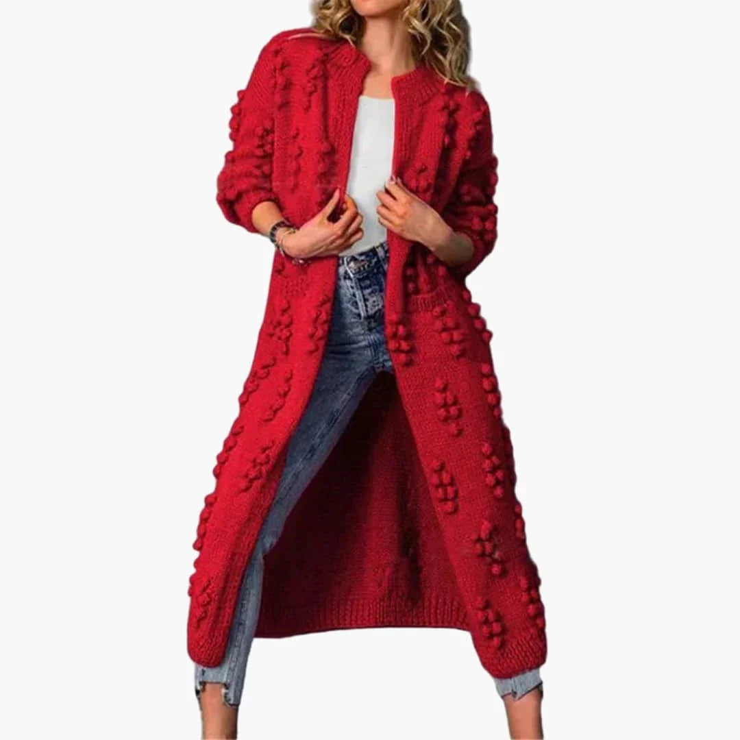 Women's Long Cardigan with Open Design