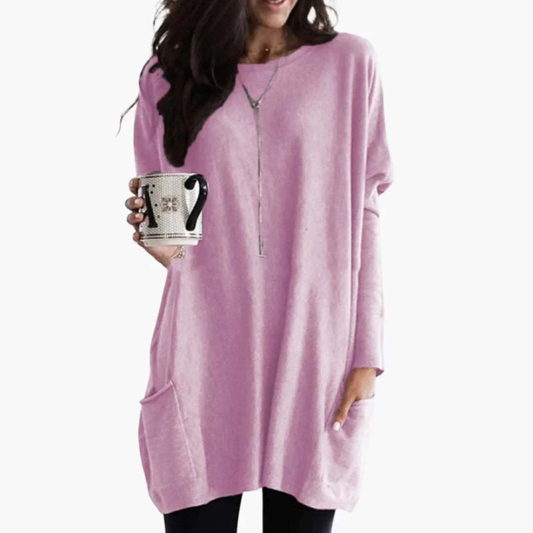 Women's Long Sweater with Round Neck