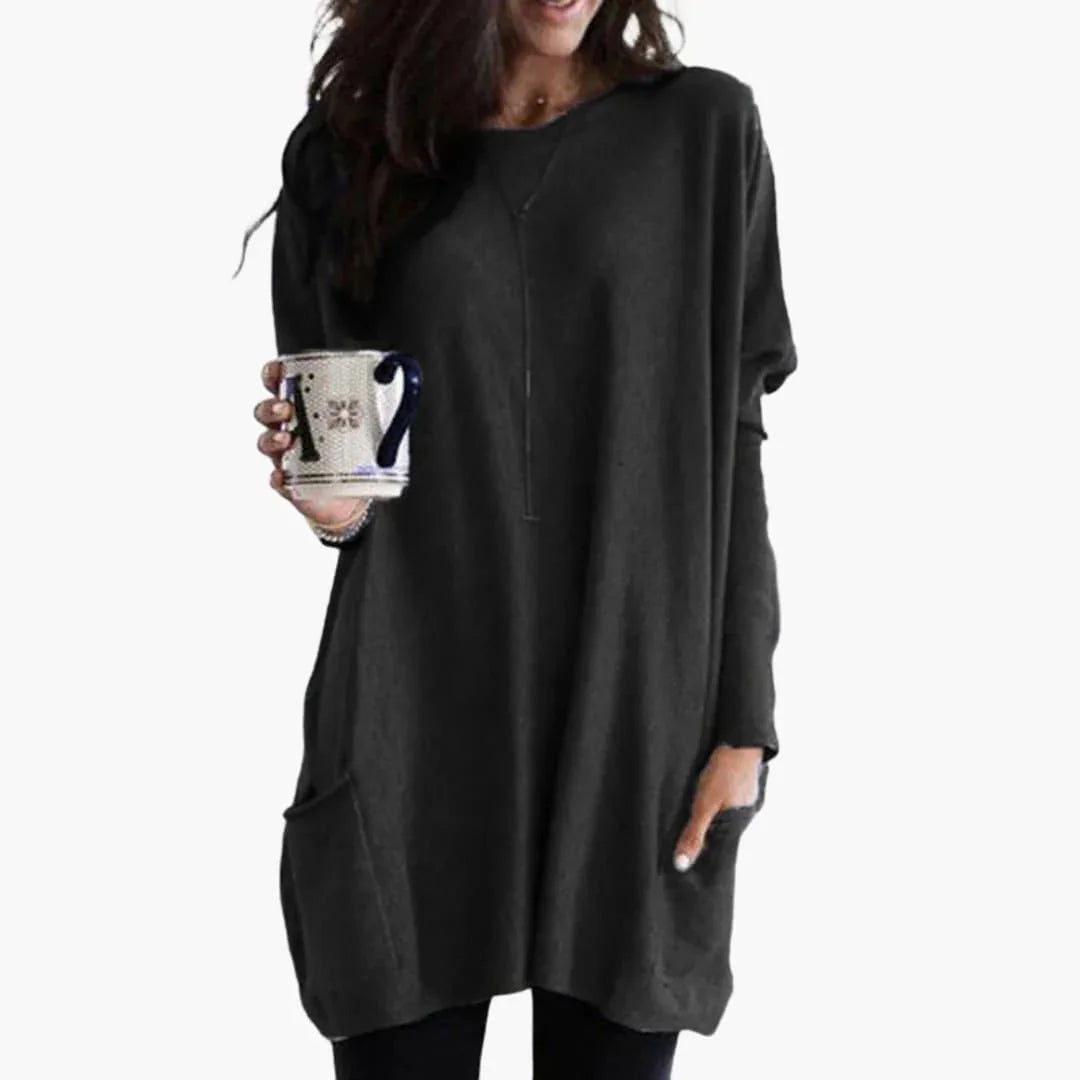 Bavane | Women's Long Sweater with Round Neck