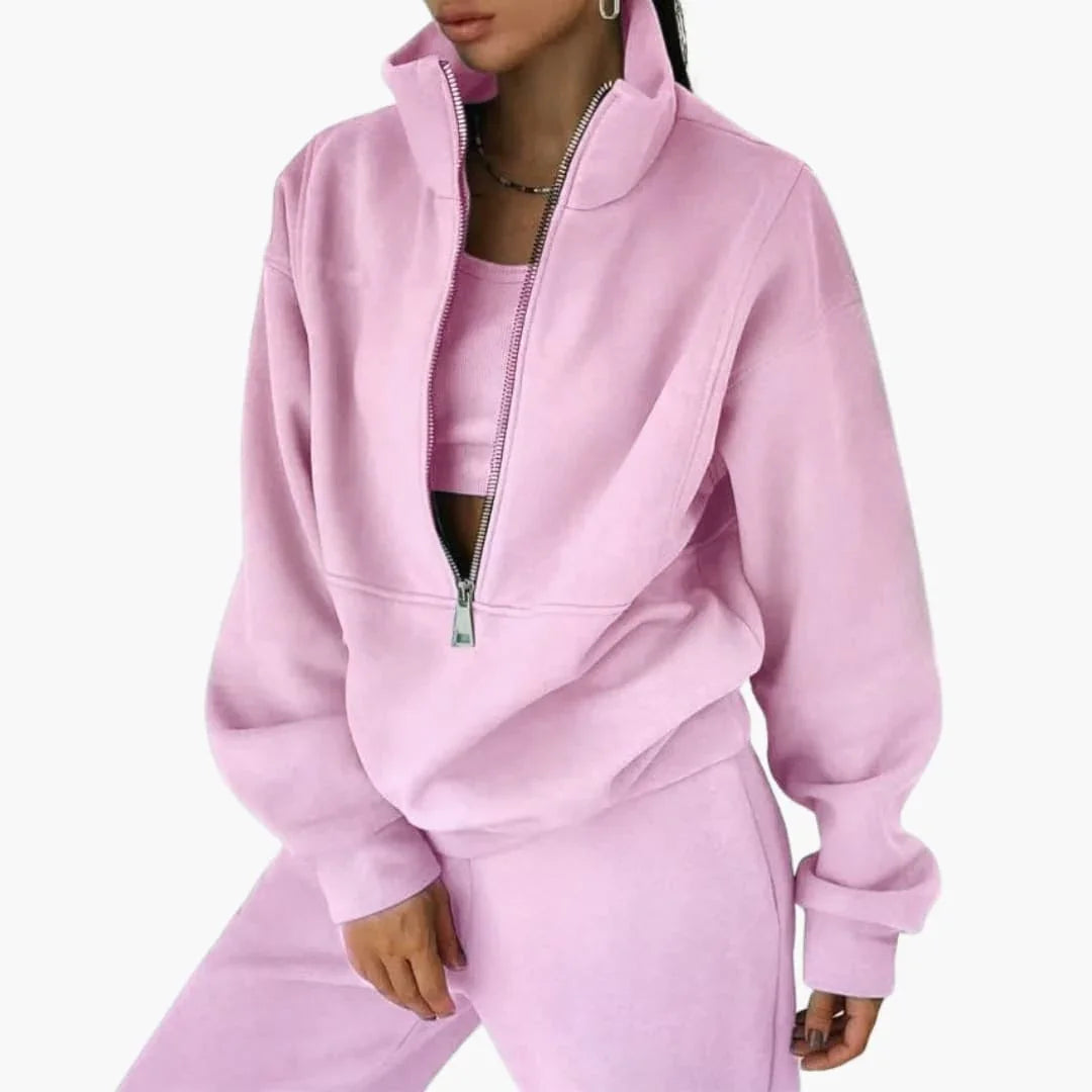 Bavane | Women's Lounge Set with Half Zip Sweatshirt