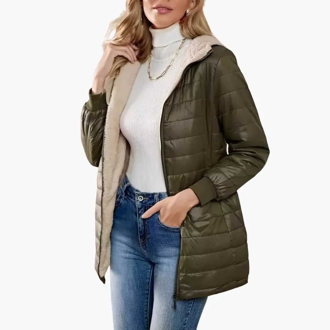 Bavane | Women's Coat with Zipper and Hood