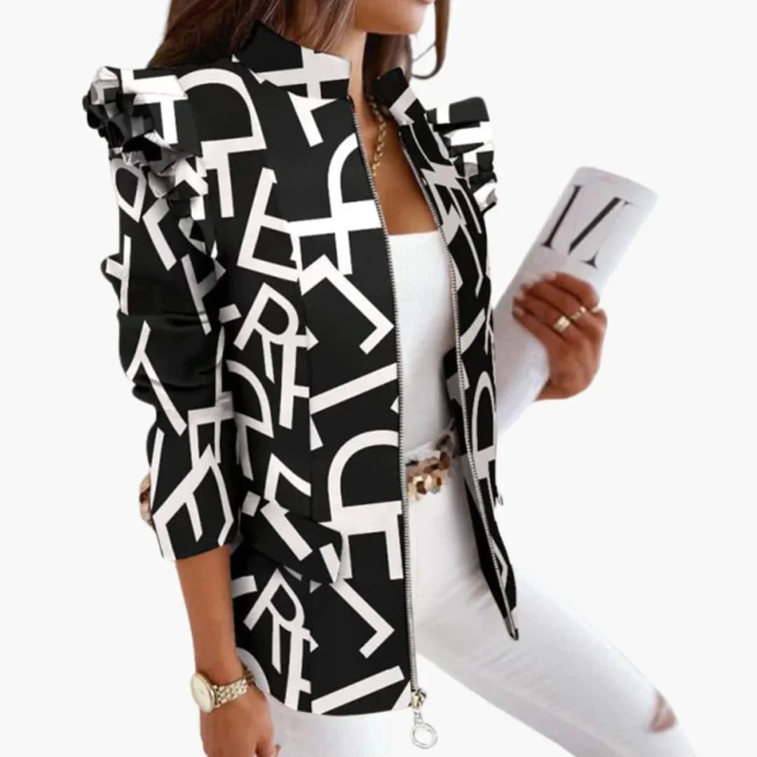 Bavane | Women���s Pattern Jacket with Zipper