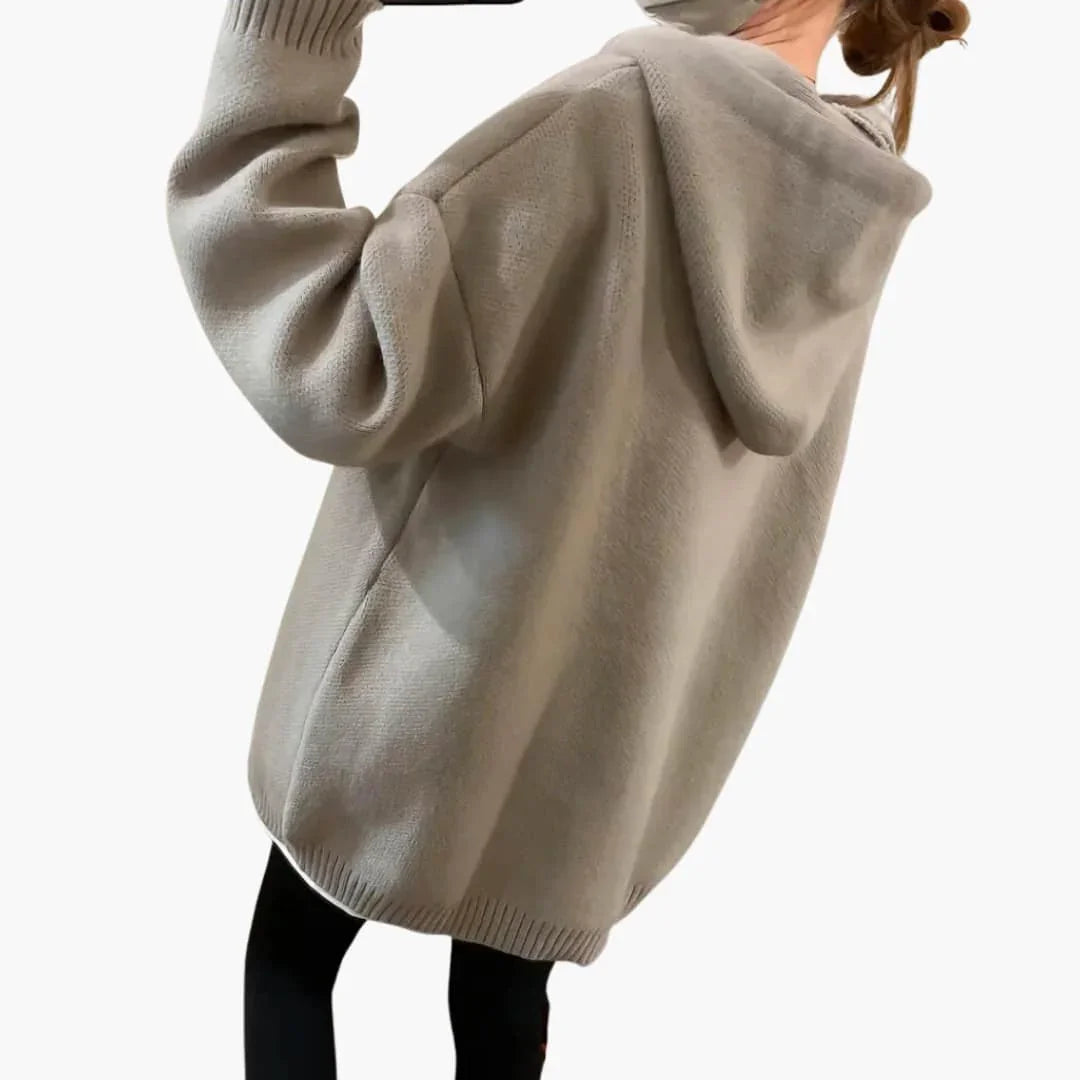 Women's Oversized Hoodie with Smiley Print