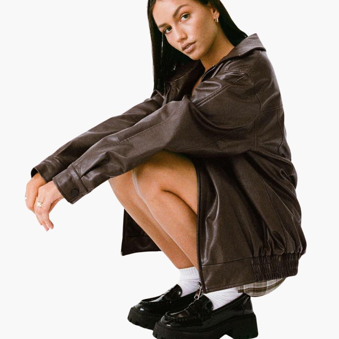 Women's Oversized Jacket with Wide Collar