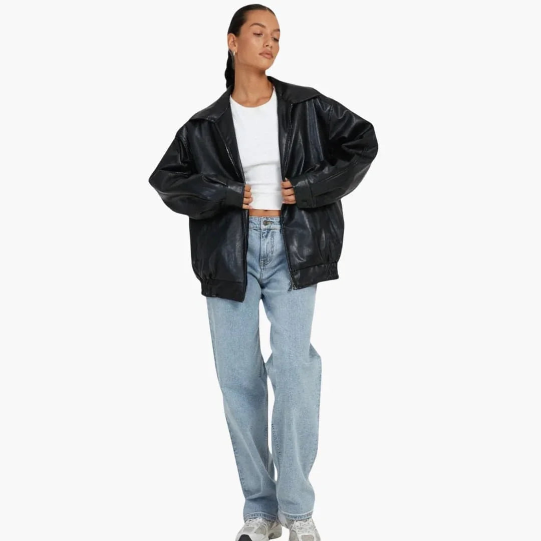 Women's Oversized Jacket with Wide Collar