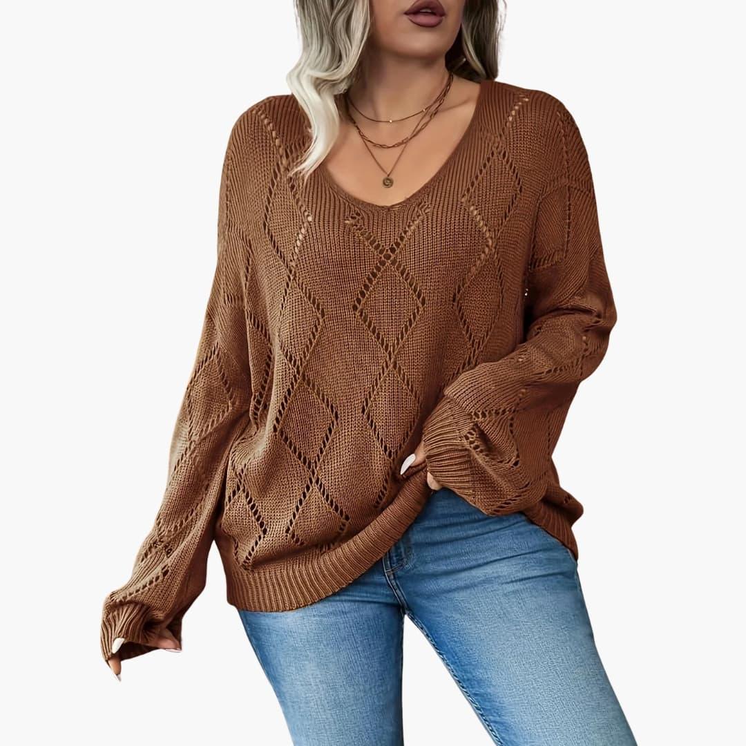 Bavane | Women's Oversized Sweater with Round Neck and Long Sleeves