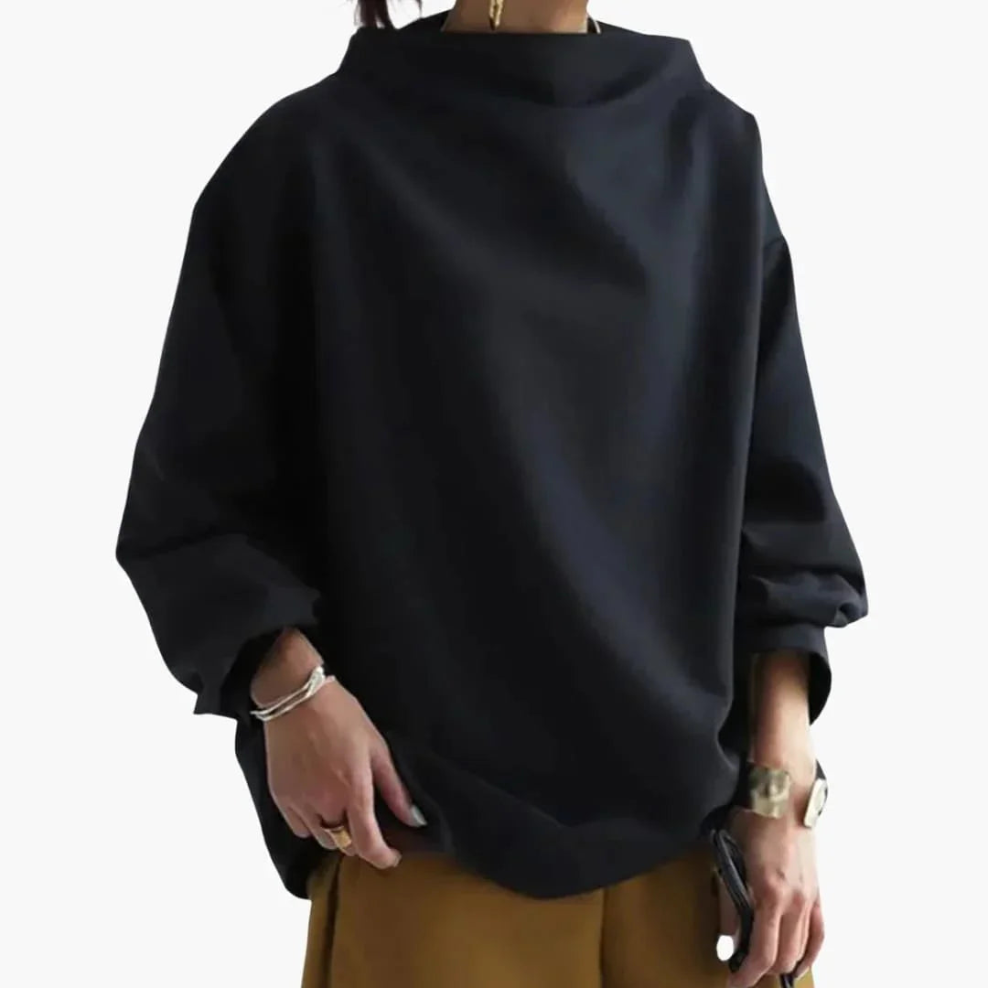 Women's Oversized Sweater with Wide Collar