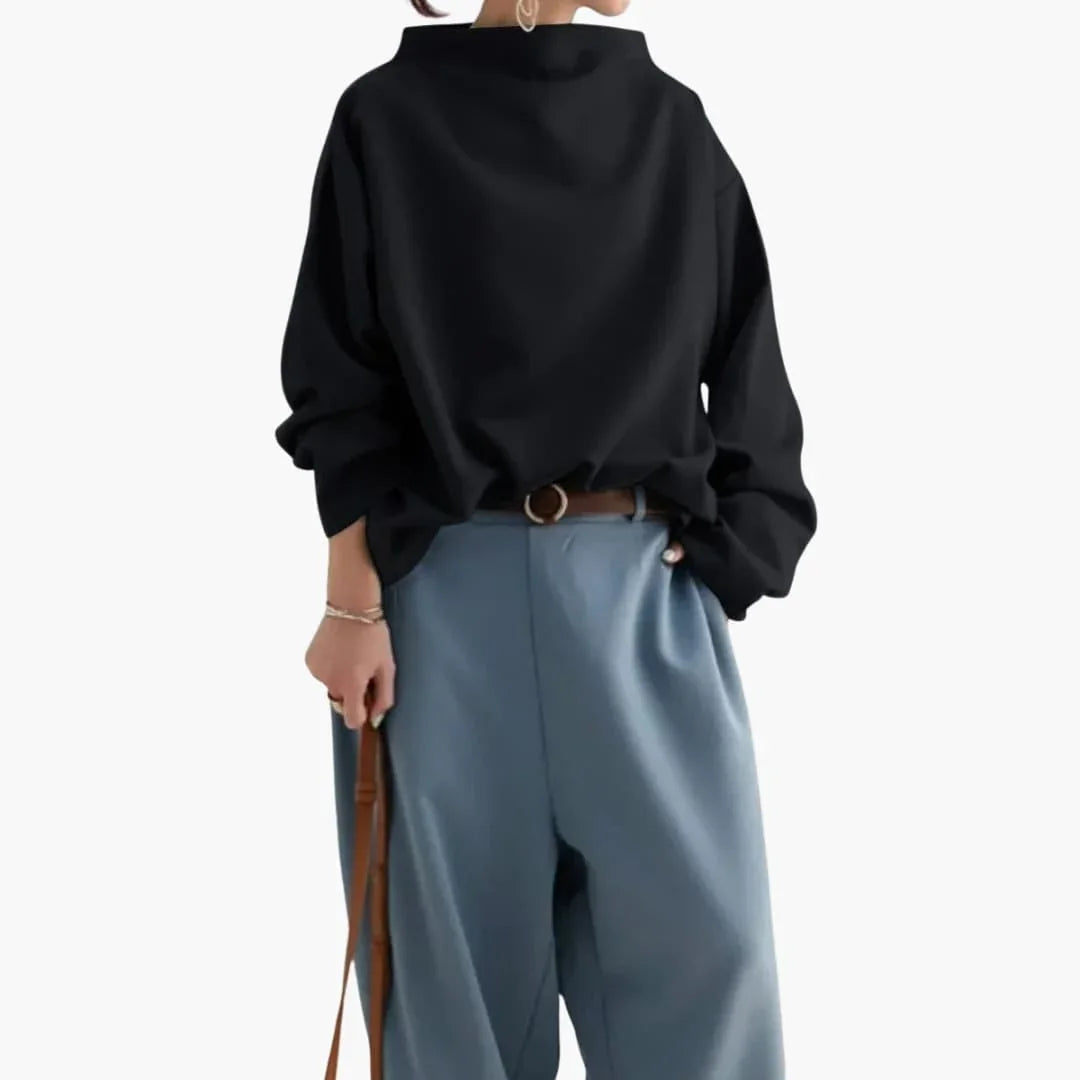 Women's Oversized Sweater with Wide Collar