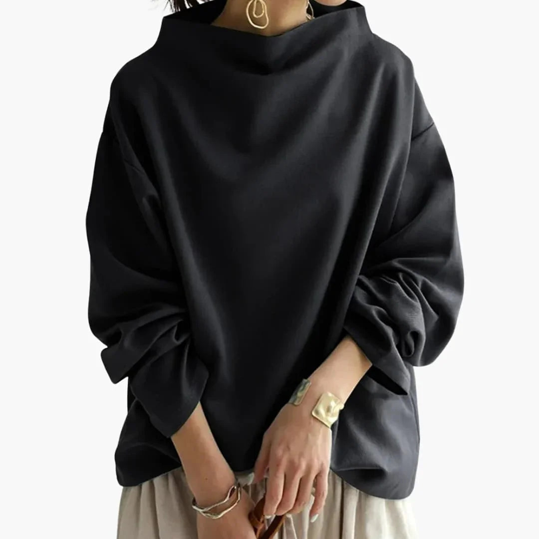 Women's Oversized Sweater with Wide Collar