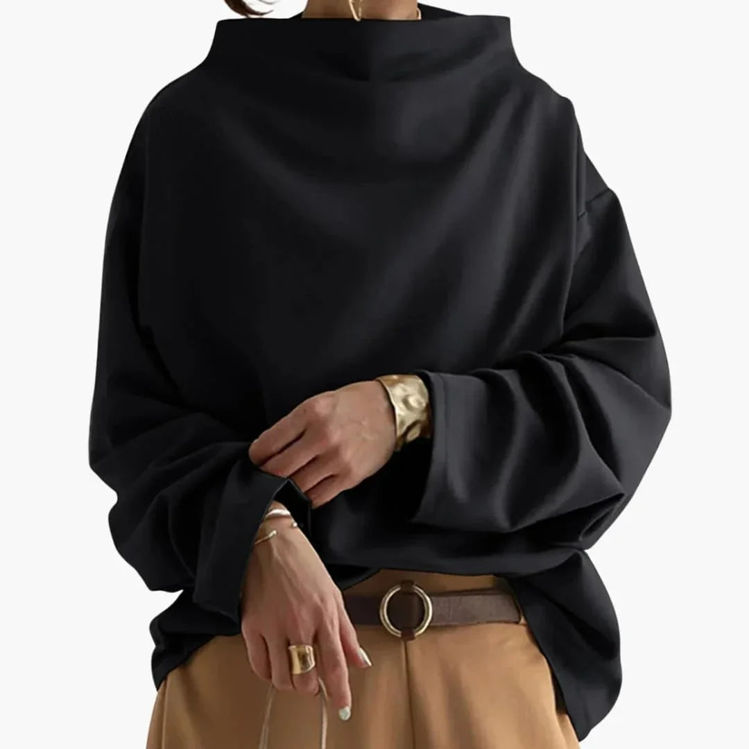 Women's Oversized Sweater with Wide Collar