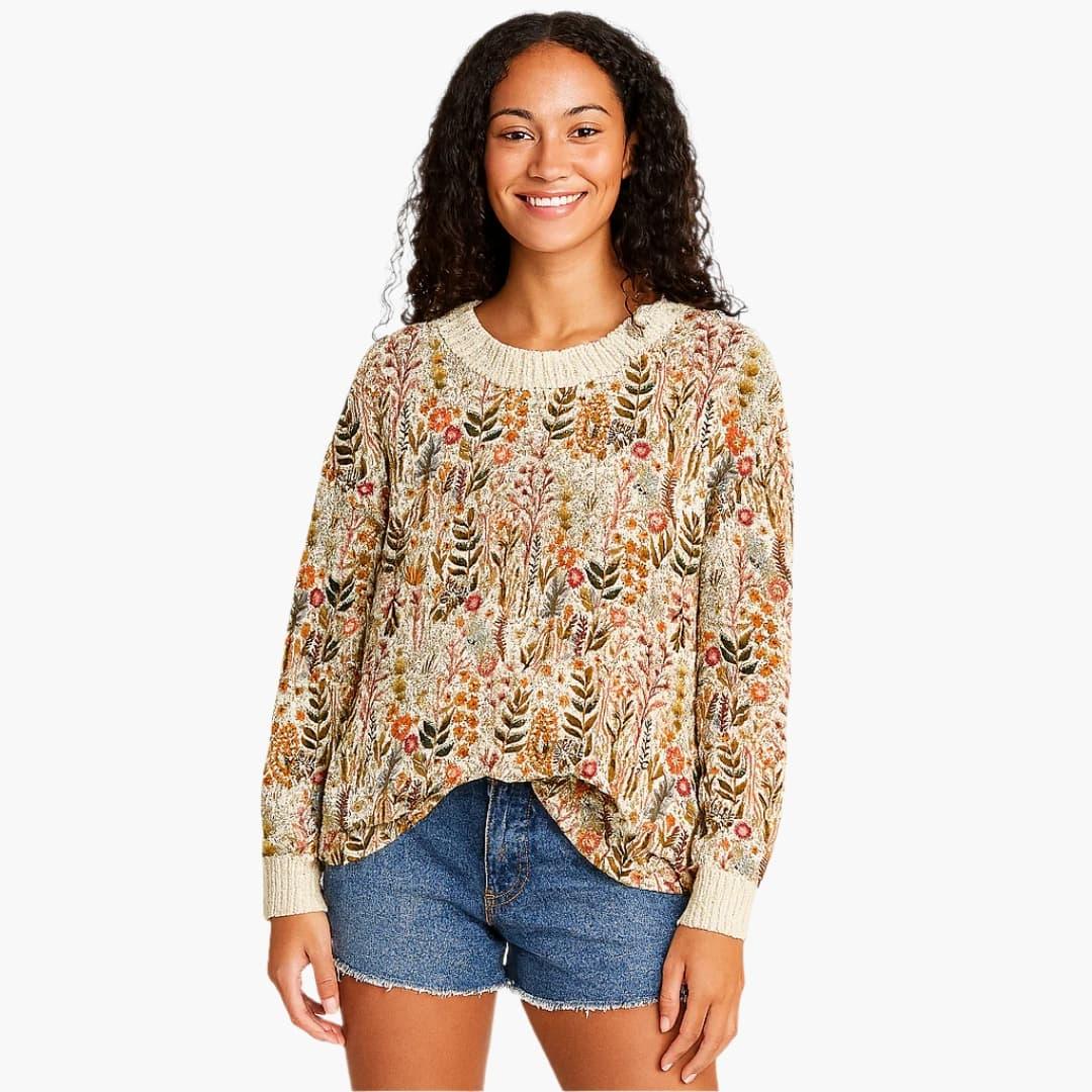 Bavane | Women's Sweater with Round Neck and Ribbed Cuffs