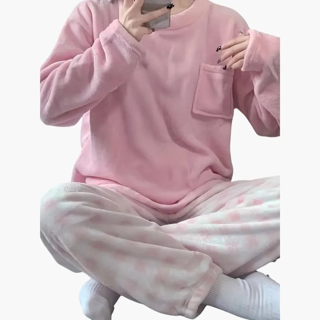 Women's Pajama Set with Long Sleeve Shirt and Pants