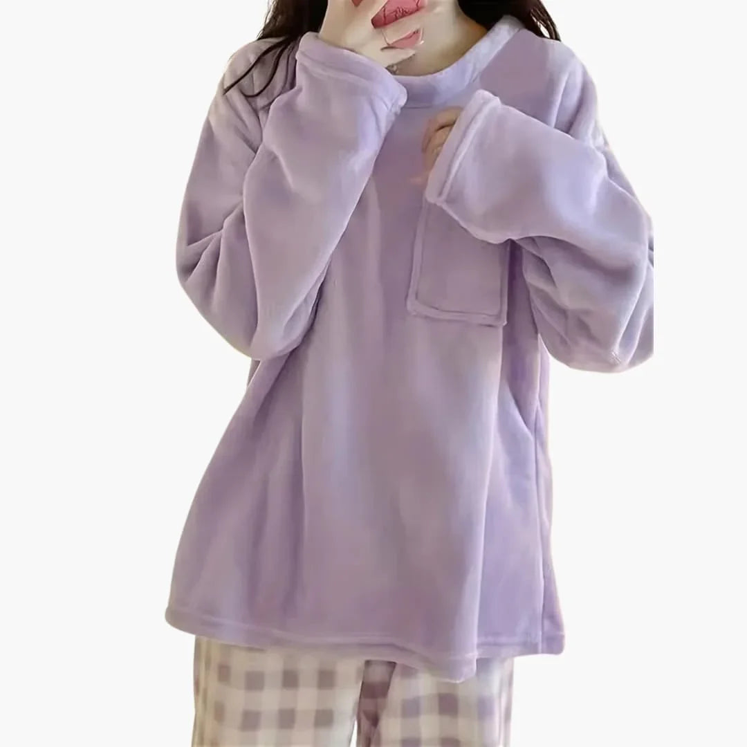 Women's Pajama Set with Long Sleeve Shirt and Pants